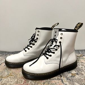 Zavala - White Patent Leather Doc Martens, US Women’s 11